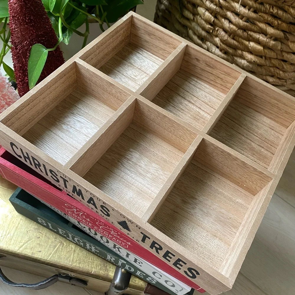 Target Holiday Decor Wooden Boxes - Red, Green, Brown